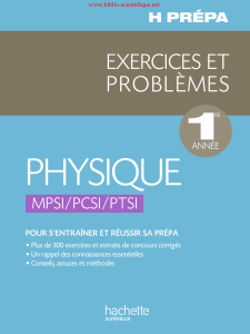 PHYSIQUE 1 PROBLÈMES EXERCICES ET