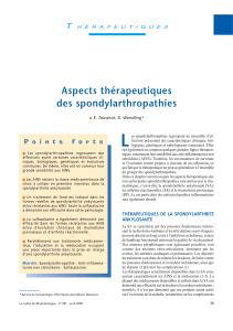 L Aspects thérapeutiques des spondylarthropathies T