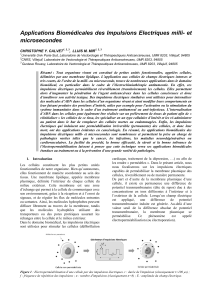 Applications Biomédicales des Impulsions Electriques milli- et microsecondes CHRISTOPHE Y. CALVET