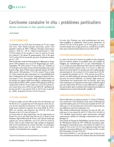 Carcinome canalaire in situ : problèmes particuliers D