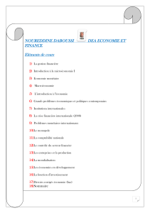 NOUREDDINE DABOUSSI DEA ECONOMIE ET FINANCE Eléments de cours