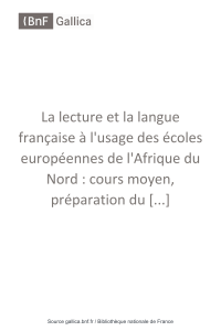 La lecture et la langue française à l'usage des écoles