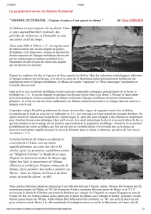 Le peuplement ancien du Sahara Occidental Tony HODGES &#34; SAHARA OCCIDENTAL :  &#34;