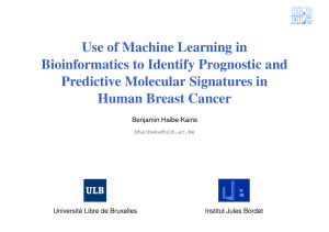 Use of Machine Learning in Bioinformatics to Identify Prognostic and