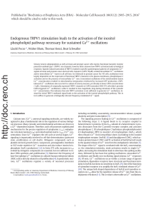 Endogenous TRPV1 stimulation leads to the activation of the inositol