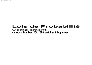 Lois de Probabilité Complement module 5:Statistique