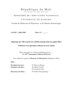 R é p u b l i q u e ... U N I V E R S I T É ... Faculté de Médecine de Pharmacie  et D’Odonto-Stomatologie