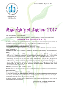 Marché printanier 2017 Cormondrèche, 25 janvier 2017 Case postale 150 2035 Corcelles