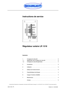 Instructions de service Régulateur solaire LR 1218