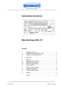 Instructions de service Bloc électrique EBL 271