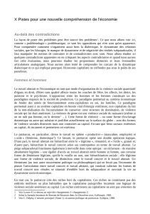 X Pistes pour une nouvelle compréhension de l'économie Au-delà des contradictions