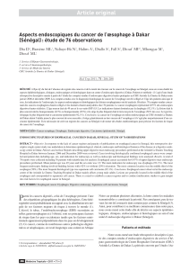 Article original Aspects endoscopiques du cancer de l’œsophage à Dakar Dia D