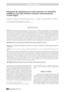 Article original Staphylococcus aureus (SARM) au cours des infections cutanées communautaires