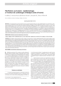 Article original Fibrillation auriculaire : épidémiologie