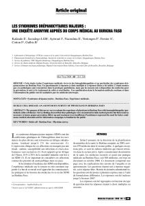 Article original LES SYNDROMES DRÉPANOCYTAIRES MAJEURS :