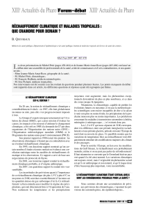 Forum-débat RÉCHAUFFEMENT CLIMATIQUE ET MALADIES TROPICALES : QUE CRAINDRE POUR DEMAIN ?