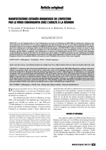 Article original MANIFESTATIONS CUTANÉO-MUQUEUSES DE L’INFECTION