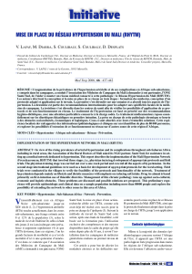 Initiative MISE EN PLACE DU RÉSEAU HYPERTENSION DU MALI (RHYTM) V. L