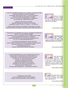 Le Courrier de l’Observance thérapeutique Témoignages Commentaire