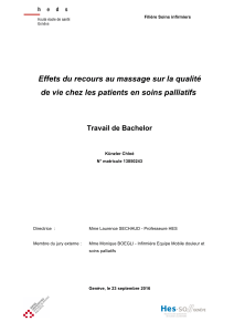 Effets du recours au massage sur la qualité Travail de Bachelor