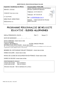 Inspection Académique du Rhône Circonscription d’OULLINS