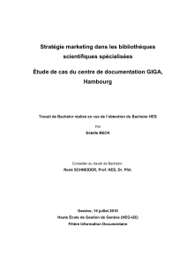 Stratégie marketing dans les bibliothèques scientifiques spécialisées