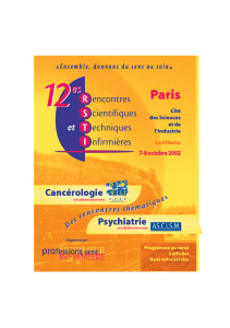 Paris Cancérologie Psychiatrie « E n s e m b l e , ...