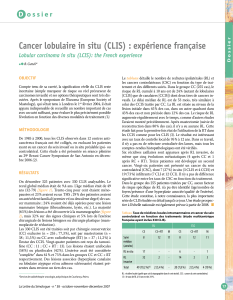 Cancer lobulaire in situ (CLIS) : expérience française D