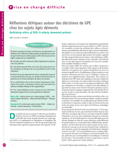 Réflexions éthiques autour des décisions de GPE P