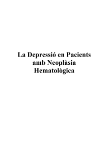 La Depressió en Pacients amb Neoplàsia Hematològica