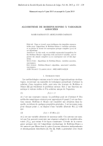 Bulletin de la Société Royale des Sciences de Liège, Vol.... Manuscrit reçu le 9 juin 2013 et accepté le 2... ALGORITHME DE ROBBINS-MONRO À VARIABLES ASSOCIÉES
