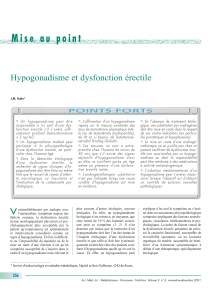 Hypogonadisme et dysfonction érectile