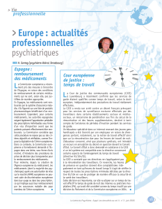 &gt; Europe : actualités professionnelles psychiatriques