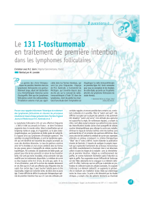 Le en traitement de première intention 131 I-tositumomab dans les lymphomes folliculaires