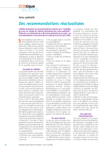 Des recommandations réactualisées