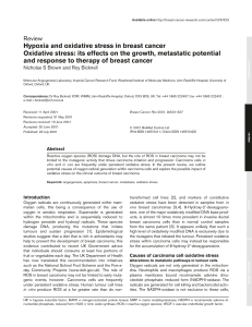 Hypoxia and oxidative stress in breast cancer