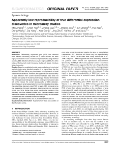 BIOINFORMATICS ORIGINAL PAPER Apparently low reproducibility of true differential expression