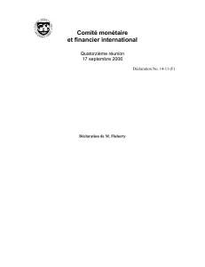 Comité monétaire et financier international Quatorzième réunion 17 septembre 2006