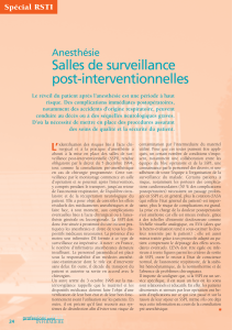 Salles de surveillance post-interventionnelles Anesthésie Spécial RSTI