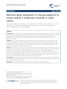 Aberrant gene expression in mucosa adjacent to cancer