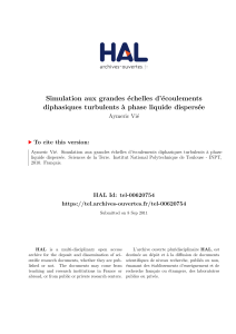 Simulation aux grandes ´ echelles d’´ ecoulements diphasiques turbulents `