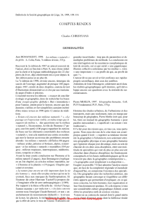 COMPTES RENDUS Charles CHRISTIANS GENERALIT&Eacute;S