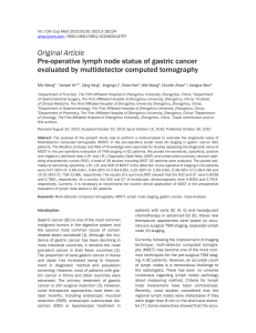 Original Article Pre-operative lymph node status of gastric cancer