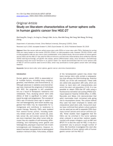 Original Article Study on like-stem characteristics of tumor sphere cells