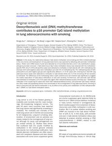 Original Article Deoxyribonucleic acid (DNA) methyltransferase in lung adenocarcinoma with smoking