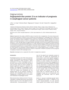 Original Article Angiopoietin-like protein 3 is an indicator of prognosis