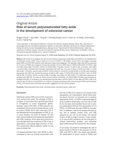 Original Article Role of serum polyunsaturated fatty acids