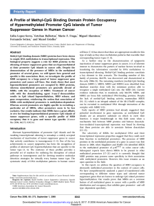 A Profile of Methyl-CpG Binding Domain Protein Occupancy