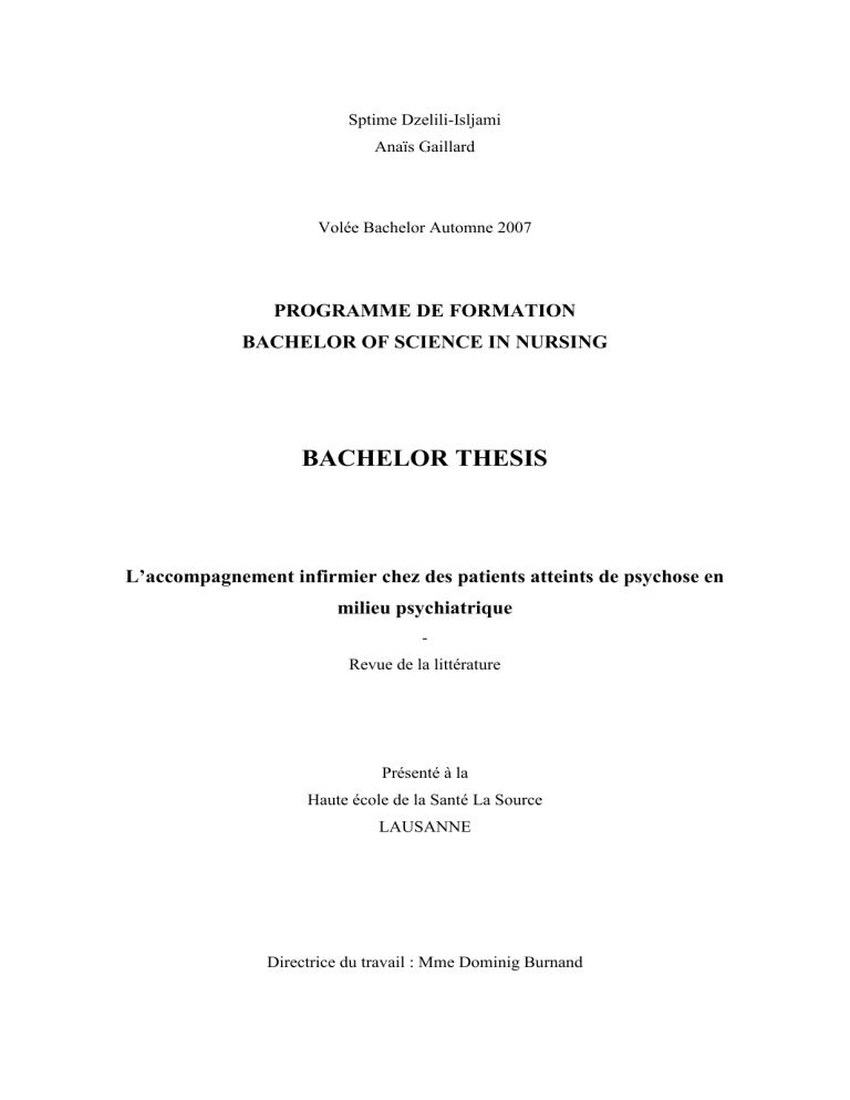 bachelor thesis french