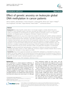Effect of genetic ancestry on leukocyte global Open Access